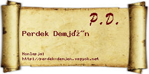 Perdek Demjén névjegykártya